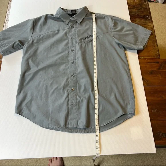 FLY Racing Grey Collared Button Up Short Sleeve Shirt Size Large - Picture 11 of 11